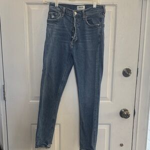 Agolde Women’s Denim Blue Skinny Distressed Jeans